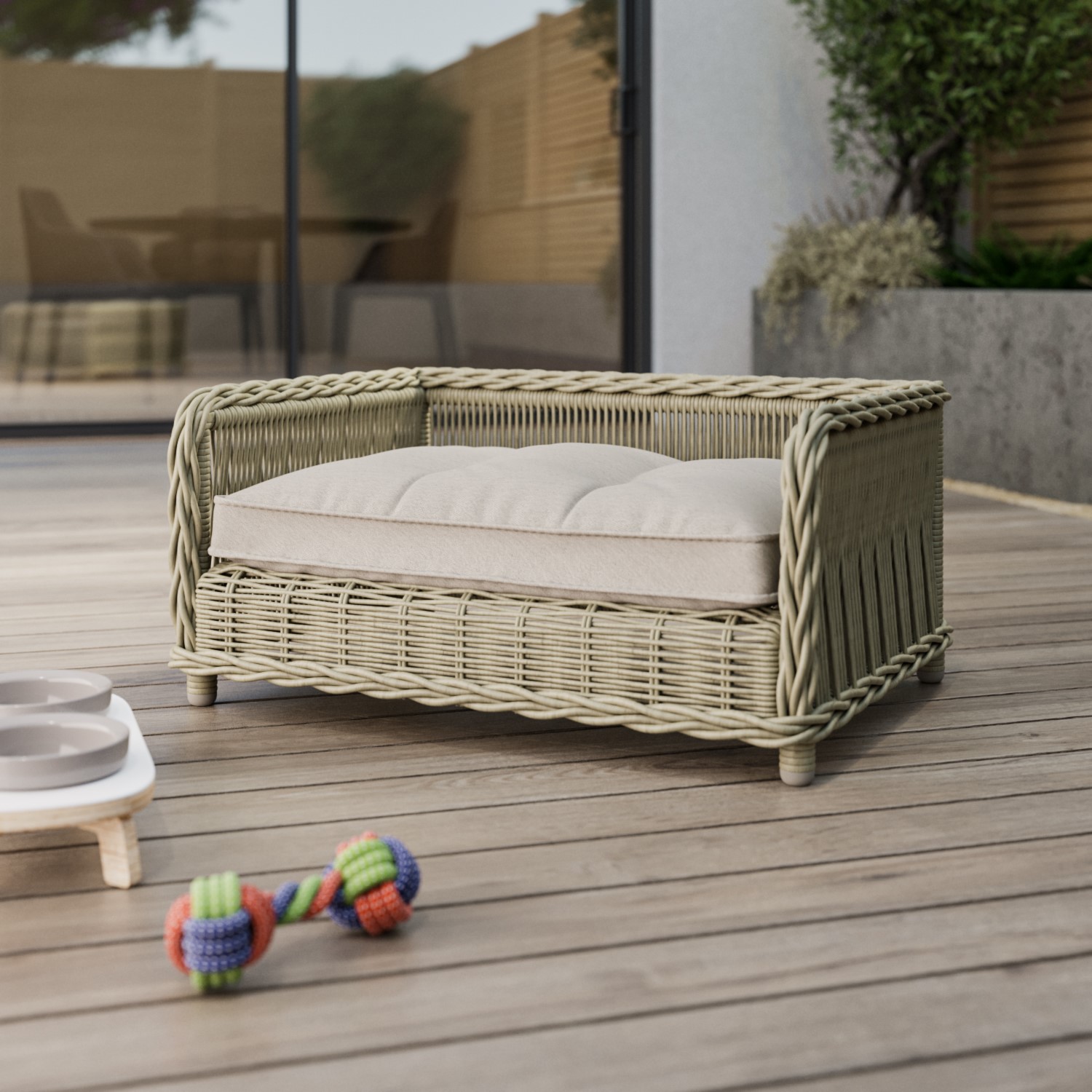 Read more about Medium rattan outdoor pet bed